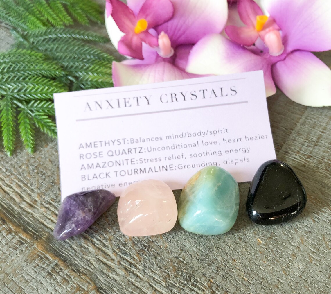 Anxiety Relief Crystal Set Healing Crystals to relieve Etsy