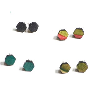 Recycled Skateboards Hexagon Earstuds