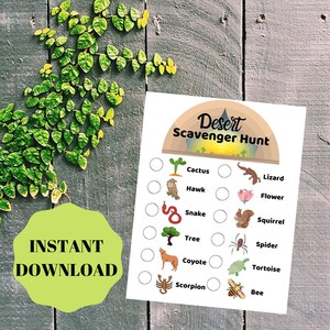Desert Scavenger Hunt I INSTANT DOWNLOAD I Outdoor Game I Southwest USA I National Park Game