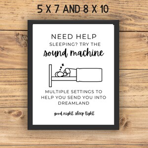 Airbnb Sound Machine Sign | Noise Machine Sign | editable sign | Airbnb | Airbnb Printable | Airbnb Host Help