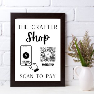 Virtual Tip Jar Sign | QR Code Sign | Venmo Sign | Editable sign | CashApp Sign | Scan to Pay Printable | Small Business Sign I Bang Sign