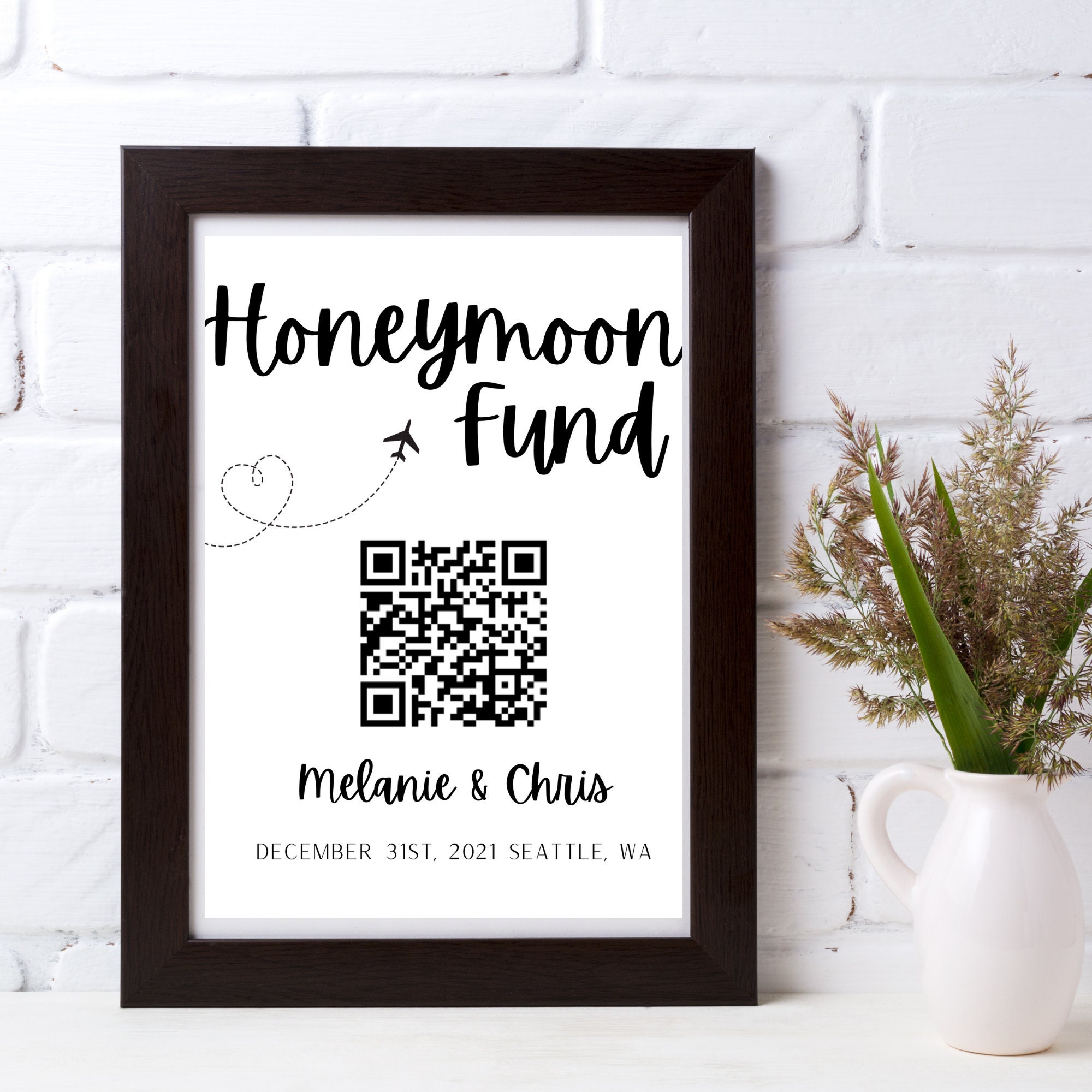 Honeymoon Fund Digital Sign | QR Code Cash Registry | Wedding | Editable Sign | Scan to Follow Printable | Wedding Gift Sign - Etsy honeymoon-fund-digital-sign-qr-code-cash-registry-wedding-editable-sign-scan-to-follow-printable-wedding-gift-sign-etsy
