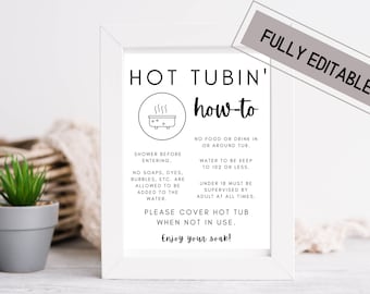 Hot Tub Rules Sign: Airbnb Printable (Editable Canva Template)