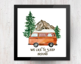HOME IS WHERE // Downloadable Camper Van Print // A3 Printable - Etsy