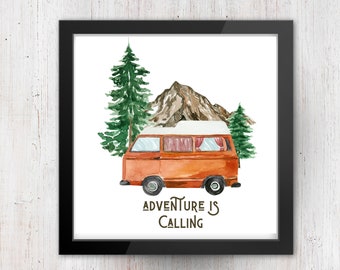 Adventure Is Calling - Camper/RV Decor - Printable Wall Art - Travel Trailer Decor - Camping Decor - 4x4