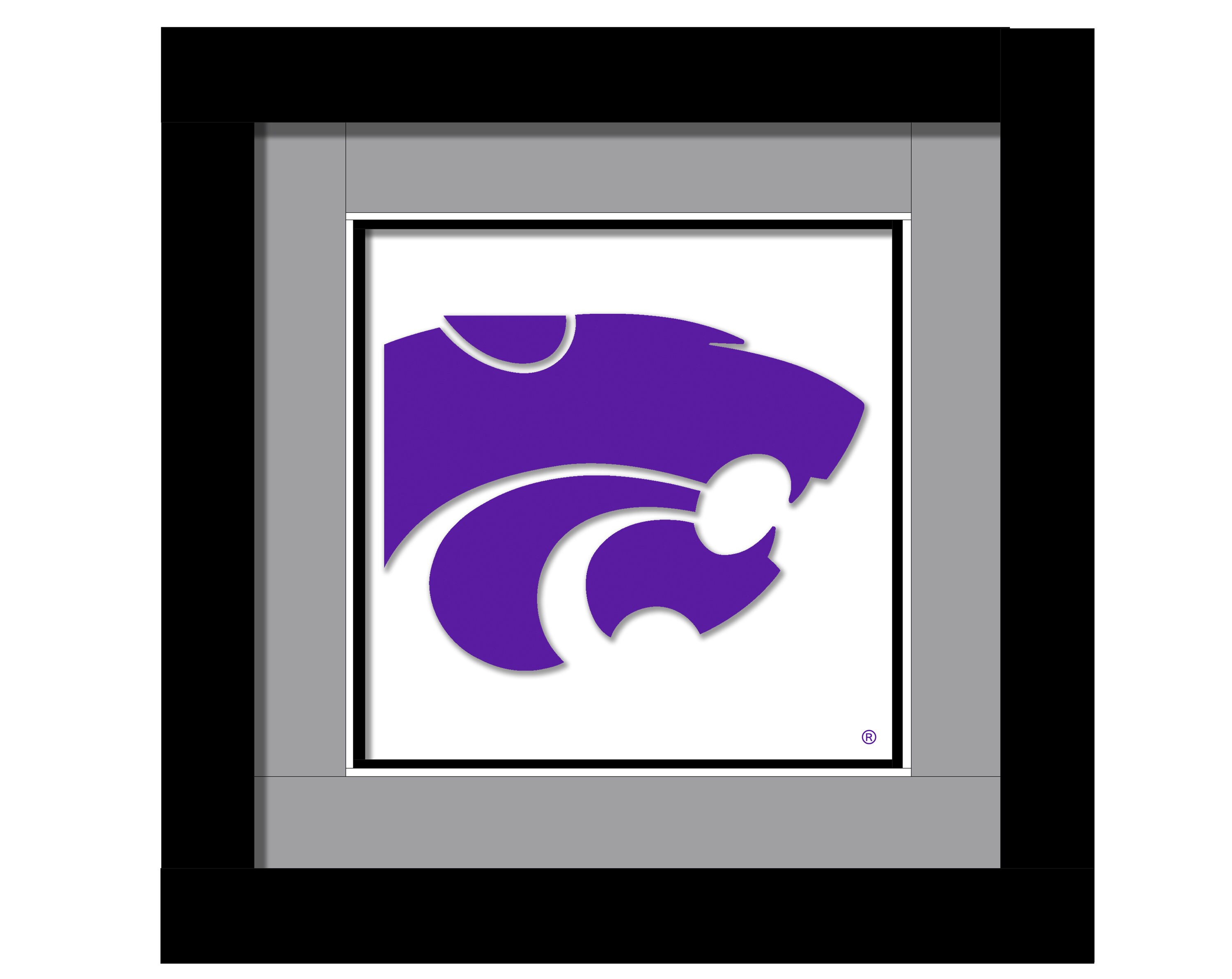 Kansas State Powercat enmarcado con efecto 3D KSU. 12x12 - Etsy España