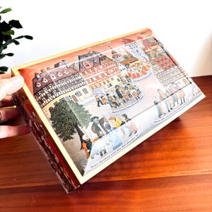 Vintage tysk metalllåda E. Otto Schmidt Nürnberg jubileums-plåt | År 2000 Lebkuchen