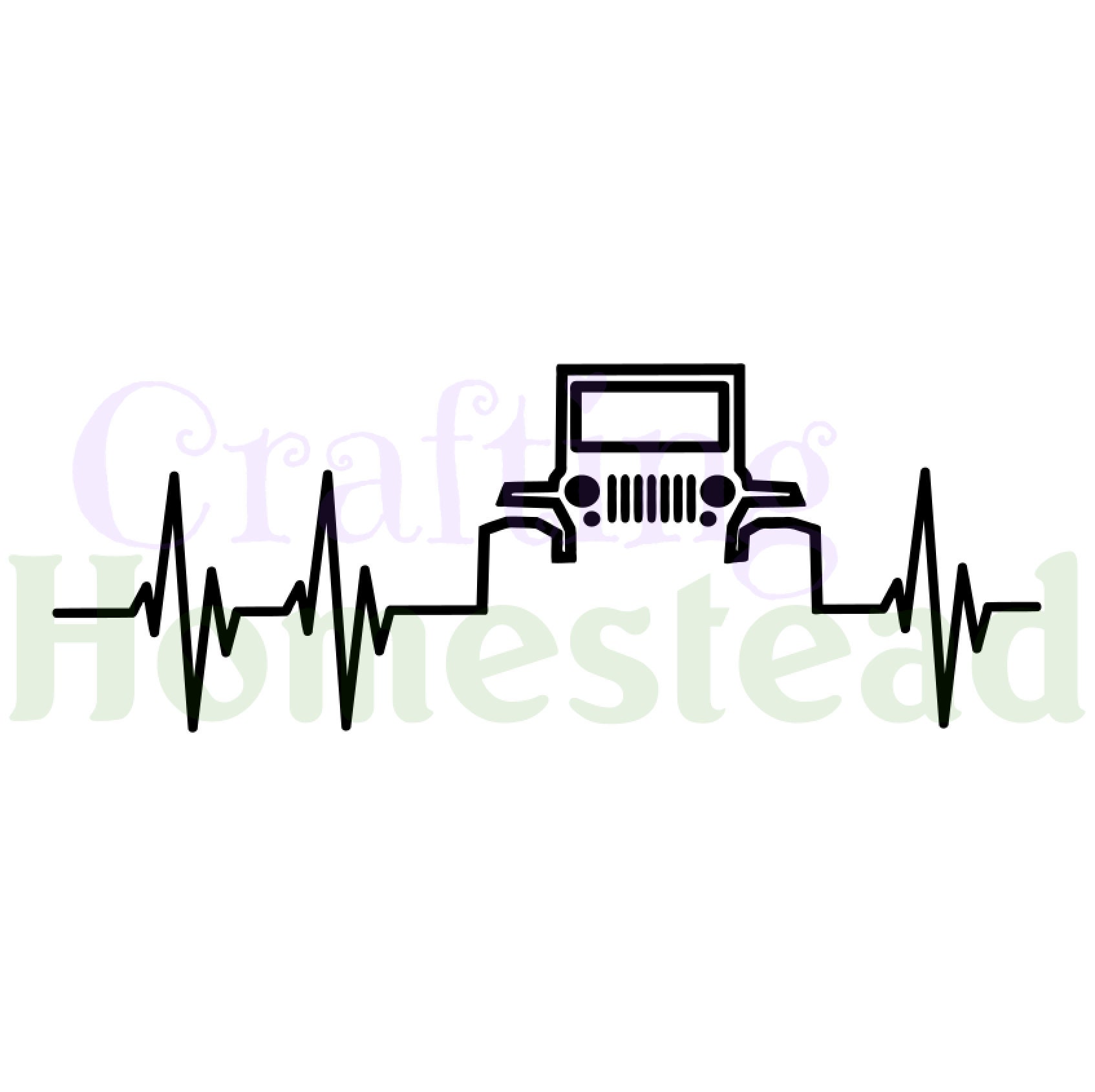 Jeep Wrangler heartbeat / JK CJ TJ pulse life love heart beat Etsy