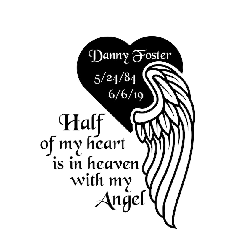 half heart half wing svg half heart half wing svg