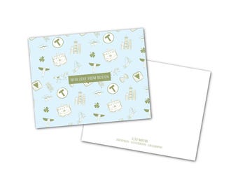 With Love from Boston Notecards - Hand-drawn Artwork, Stationery Sets
