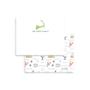 Personalized Notecards, Cape Cod - Customizable Watercolor Stationery Sets
