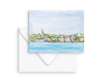 Nantucket Town Notecards | blank notecards, watercolor artwork, hand painted greeting cards