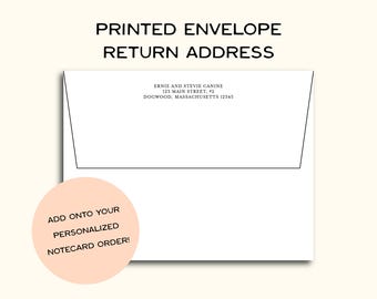 Envelope Flap Addressing | Add-on to your A2 Personalized Notecards Order