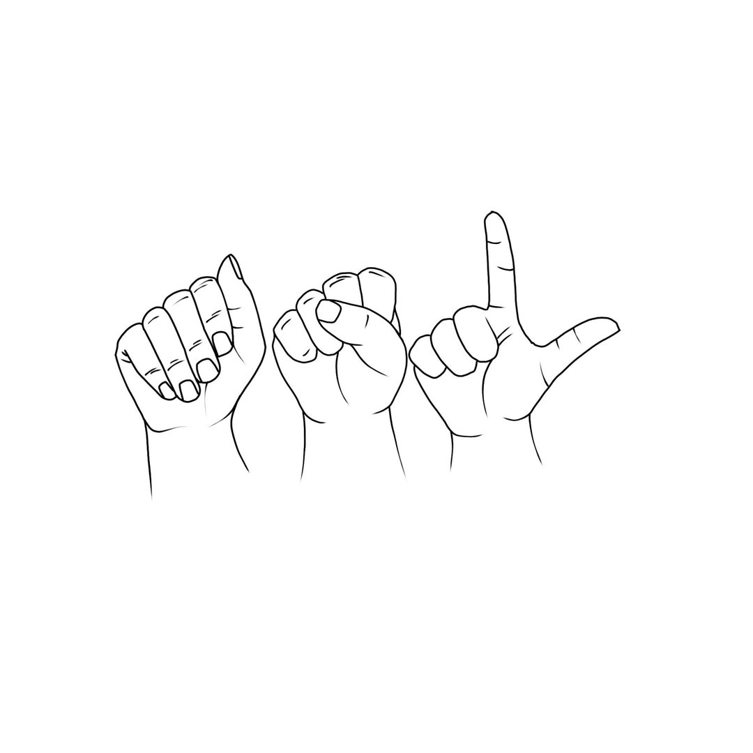 ASL Alphabet Drawings- American Sign Language, 54 Images All 26 Letters ...