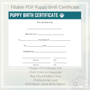Geboorteakte puppy - Wintertaling