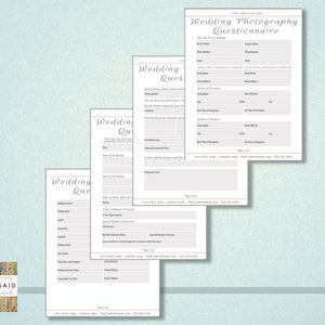 Wedding Photography Client Questionnaire