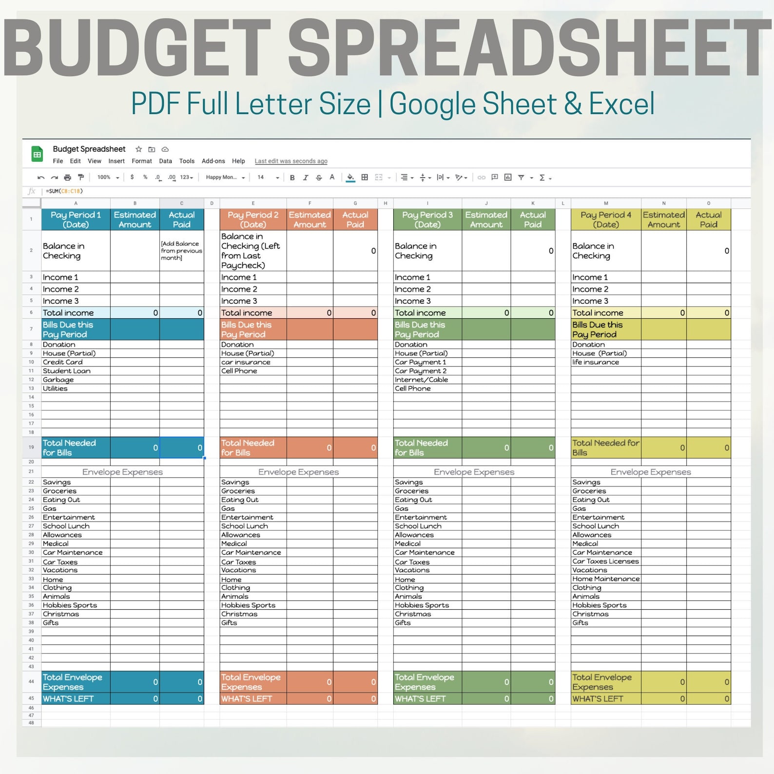budget-spreadsheet-google-sheet-and-excel-and-printable-pdf-etsy