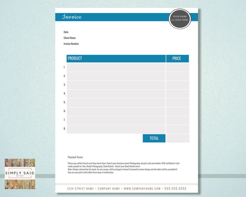 Wedding Photography Invoice INSTANT DOWNLOAD PSD Files Etsy France