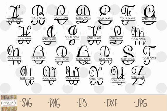Download Split Letter Alphabet Svg Split Monogram A Svg Initial A Etsy
