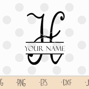 Split letter H svg - split monogram H svg - initial H svg - split initial svg - svg h - Commercial Use Cut Files - SVG Cricut Cut File SPM2