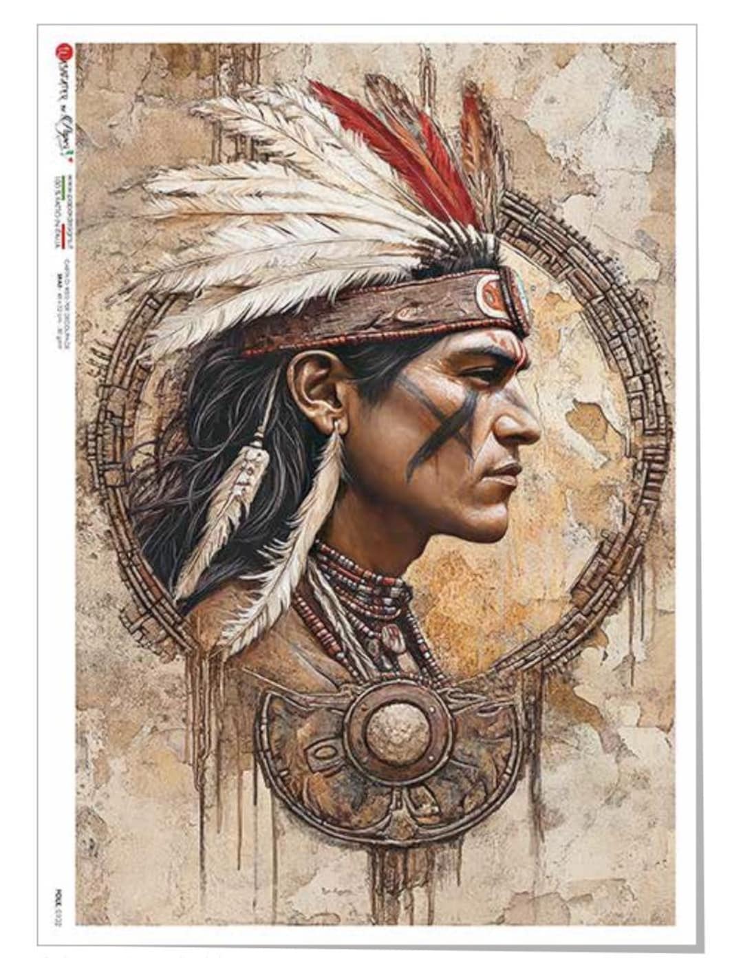 Native American Warrior I|paper Designs - #102|A4 Paper - Decoupage ...