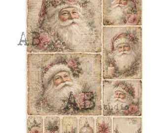 Santa | Victorian Santas | AB Studios #8008 | A4 | DIY, Crafts, scrapbooking, art journals, mixed media
