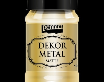 Pentart Dekor Metal Matte Gold 100ML - mixed media, stencils, canvas art, diy crafts