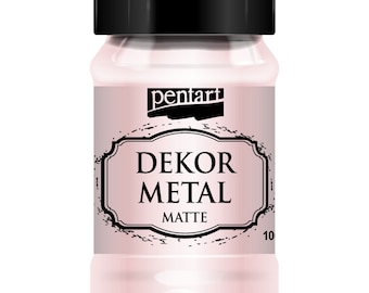 Pentart Dekor Metal Matte Rose Gold 100ML - mixed media, stencils, canvas art, diy crafts