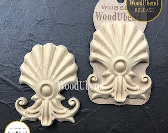 Woodubend WUB6029 | Pack Two Shell Plumes | #6029 9.2 x 7 cm appliqué furniture