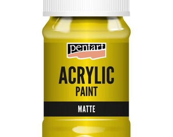 Yellow | Pentart Acrylic Paint Matte | 100ML | mixed media, scrapbooking, art journals, diy crafts