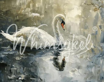 Peaceful Swan | Whimsykel Designs |  21" x 29" | 18 lb Tissue
