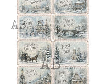 Winter Wonderland Scenes | AB Studios #826 | A4  | Crafts, scrapbooking, art journals, mixed media