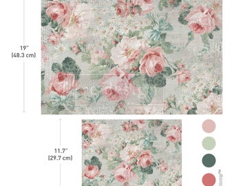 Pink Blossom Bliss | 2 sheets | decoupage Fiber Set| Redesign with Prima| DIY Furniture Arts Crafts