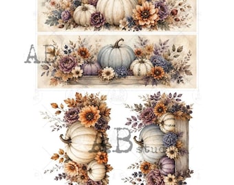 Fall Pumpkins and Sunflowers | AB Studios #1342| A4 |  Crafts, scrapbooking, art journals, mixed media