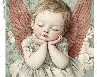 Baby Soft Vintage Angel| Paper Designs #112|A4 paper - Decoupage Paper for DIY, Crafts, scrapbooking, art journals, mixed media