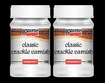 Pentart One Step Crackle Medium Varnish Set to Create a Worn and Weathered  Look, Crackle Look, Mixed Media, Scrapbooking, Card Making, Craft 