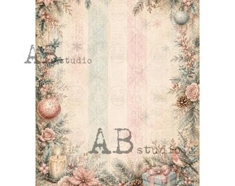 Christmas Background  | AB Studios #1287 | A4 |  Pinecone ornament bird | Crafts, scrapbooking, art journals, mixed media