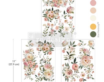 Blush Reverie|Middy transfer|Redesign with Prima 8.5" x 11" | 3 sheets | Furniture Decor