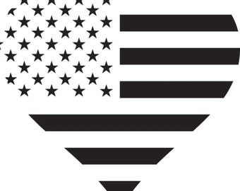 Stars & Stripes Heart Stencil |Dixie Belle Paint | 8.5" x 8" |Furniture Decor, crafts, scrapbooking