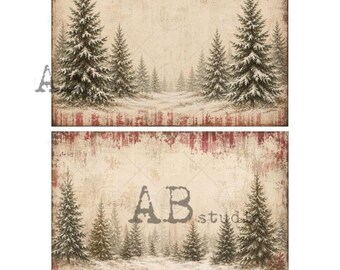 Winter Christmas Trees | AB Studios #769 | A4  | Crafts, scrapbooking, art journals, mixed media