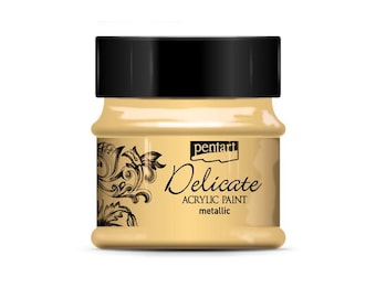 Gold | Pentart Delicate Metallic Acrylic Paint  | 50ML | mixed media, scrapbooking, art journals, diy crafts