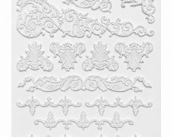 LaBlanche Vintage Border Flourish Embellishment Sticker Sheet | media mould furniture decor