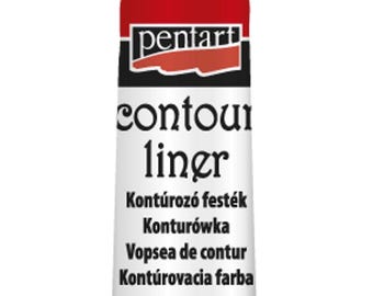 Contour Liner 20ML|Pentart|Pearl Gold Silver Bronze Red Green Blue Transparent Raspberry|mixed media, stencils, texture, canvas
