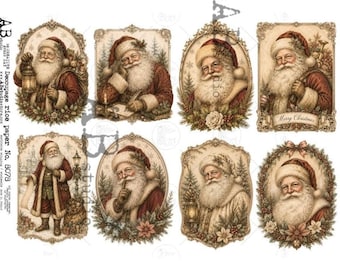 Santa | Victorian Santas | AB Studios #8078 | A4 | DIY, Crafts, scrapbooking, art journals, mixed media