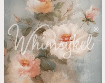 Weathered Rose | Whimsykel Designs |  21" x 29" | 18 lb Tissue