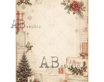 Christmas background | AB Studios #829 | A4  | Crafts, scrapbooking, art journals, mixed media