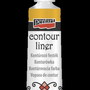 Pentart Contour Liner  20ML|Pearl, Gold, Silver, Bronze|mixed media, stencils, texture, canvas