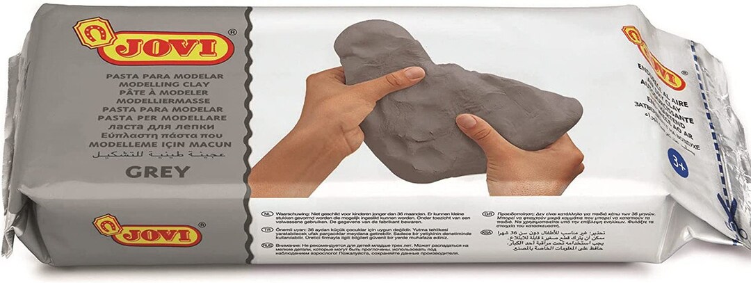 Jovi Air Dry Clay Gray Pentart 500 G/1.1lbs - Stencils, Texture, Mixed ...