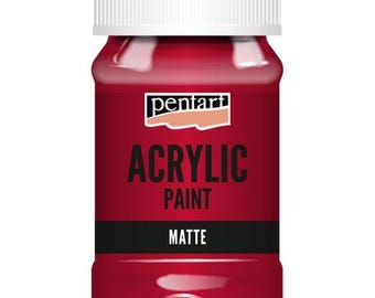 Red | Pentart Acrylic Paint Matte | 100ML | mixed media, scrapbooking, art journals, diy crafts