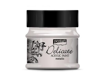 Silver | Pentart Delicate Metallic Acrylic Paint  | 50ML | mixed media, scrapbooking, art journals, diy crafts